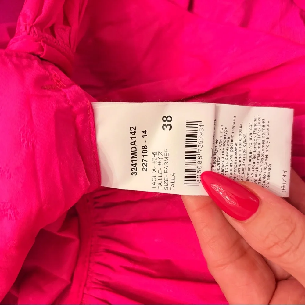 MSGM Fuchsia Ruffled Tiered Midi Dress Size 38 (XS) - Picture 12 of 12